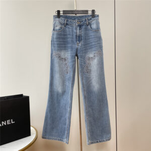 Chloé hollow embroidered jeans replicas clothes