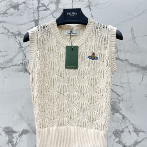 dior hollow crochet crew neck knitted vest replica clothing sites