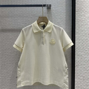 moncler nylon patchwork polo shirt short sleeve replica clothing