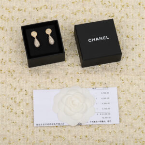 chanel small double C logo earrings