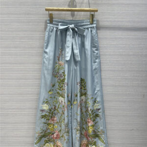 zimm mulberry cotton printed wide leg pants replica clothes