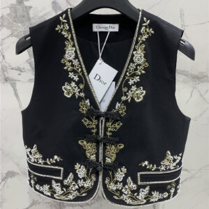 dior embroidered butterfly vest replica clothing sites